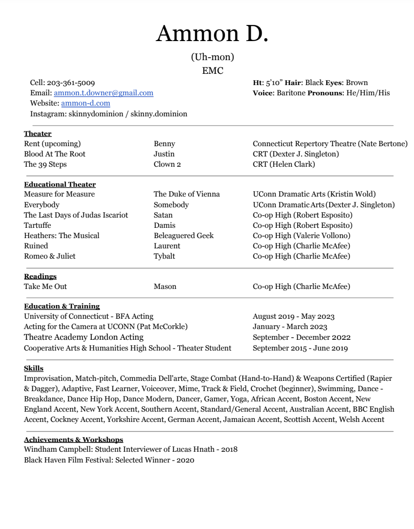 Ammon D. Resume